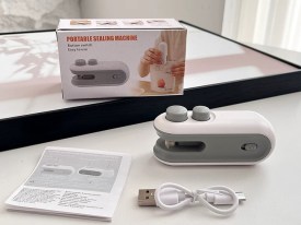 Mini maquina cierra bolsa recargable